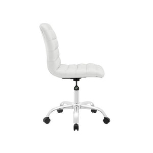 Ripple Armless Mid Back Office Chair In White